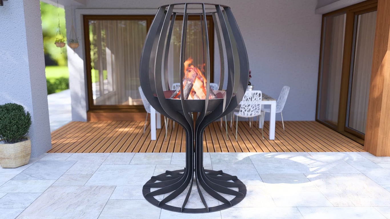 Wine glass 79" Fire Pit. DXF, SVG files for laser, plasma cutting. Фото 5