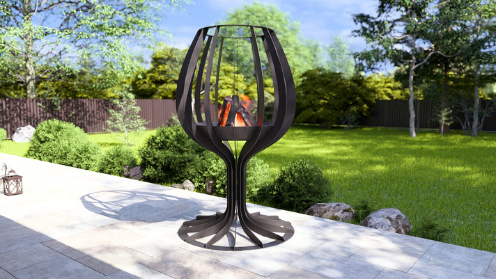Wine glass 96" Fire Pit. DXF, SVG files for laser, plasma cutting