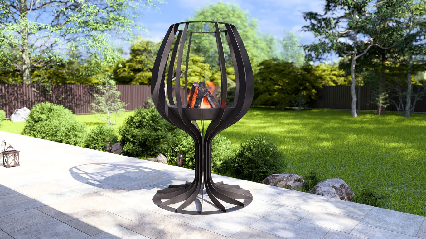 Wine glass 96" Fire Pit. DXF, SVG files for laser, plasma cutting