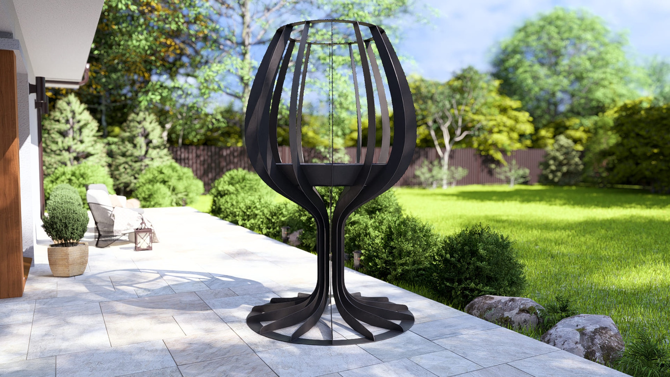 Wine glass 96" Fire Pit. DXF, SVG files for laser, plasma cutting. Фото 5