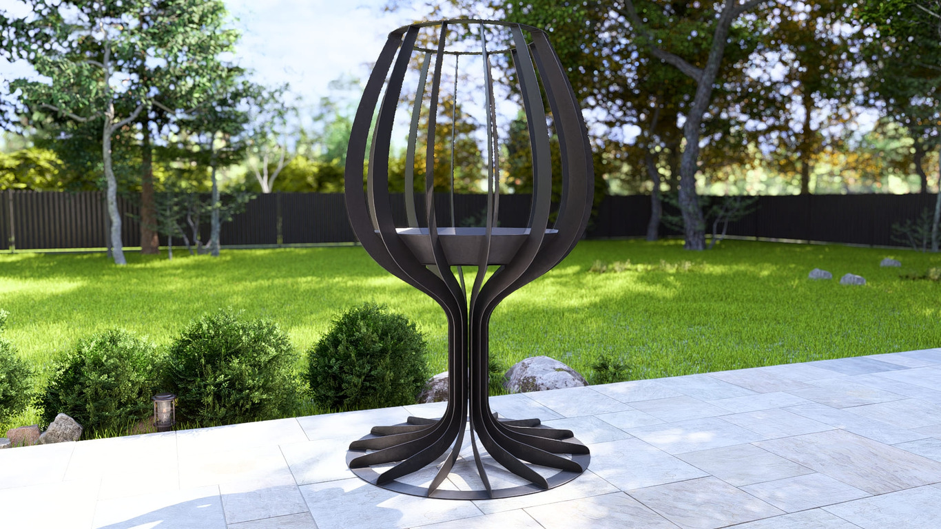 Wine glass 96" Fire Pit. DXF, SVG files for laser, plasma cutting. Фото 6