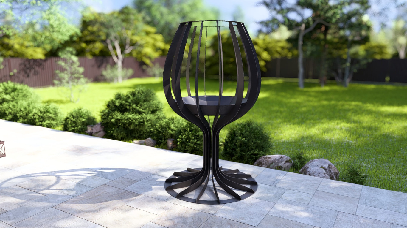 Wine glass 96" Fire Pit. DXF, SVG files for laser, plasma cutting. Фото 7