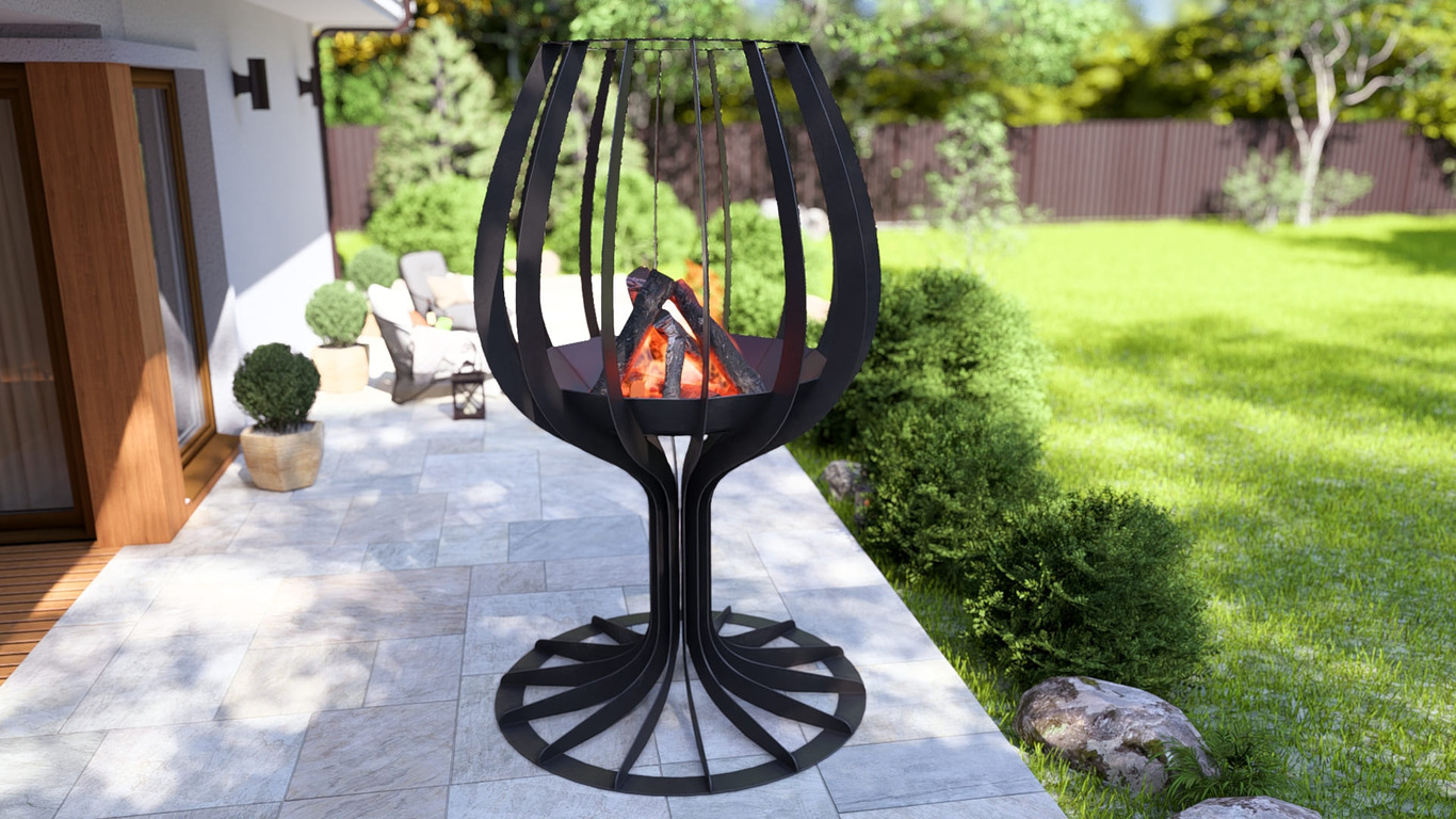 Wine glass 96" Fire Pit. DXF, SVG files for laser, plasma cutting. Фото 2