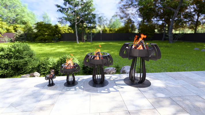 Mushroom Fire Pit Four Sizes. DXF, SVG files for plasma, laser cutting