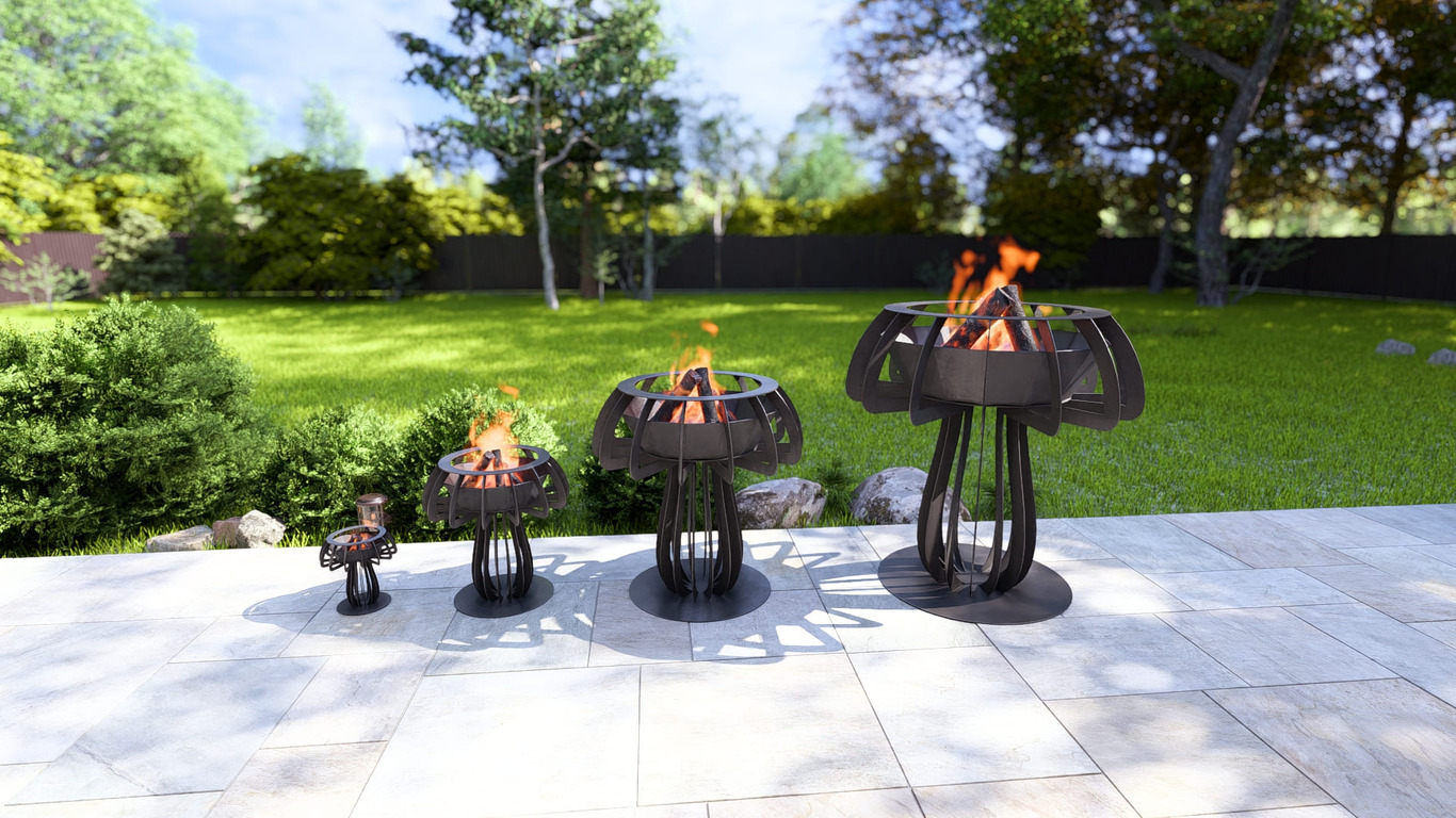 Mushroom Fire Pit Four Sizes. DXF, SVG files for plasma, laser cutting