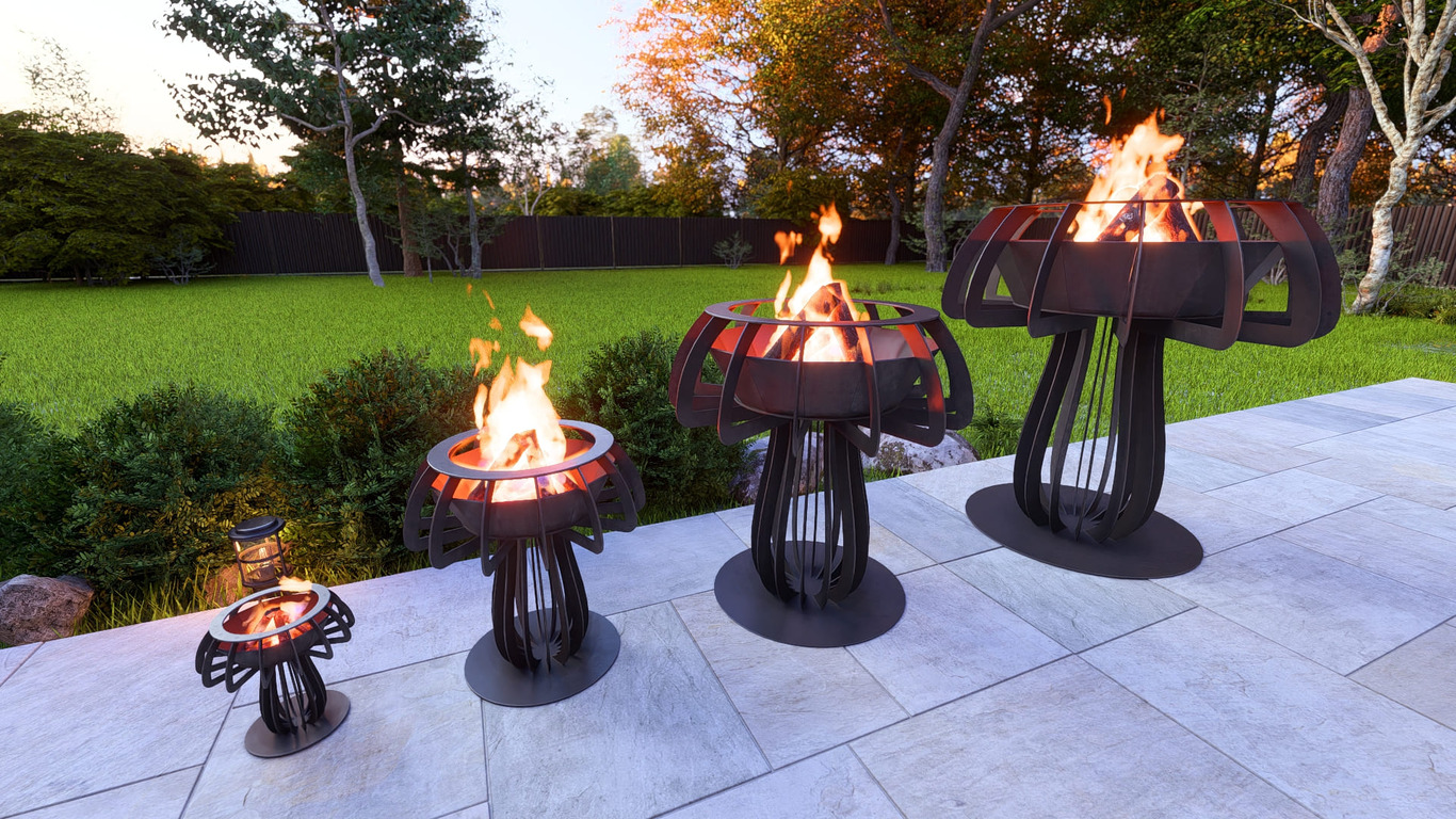 Mushroom Fire Pit Four Sizes. DXF, SVG files for plasma, laser cutting. Фото 3
