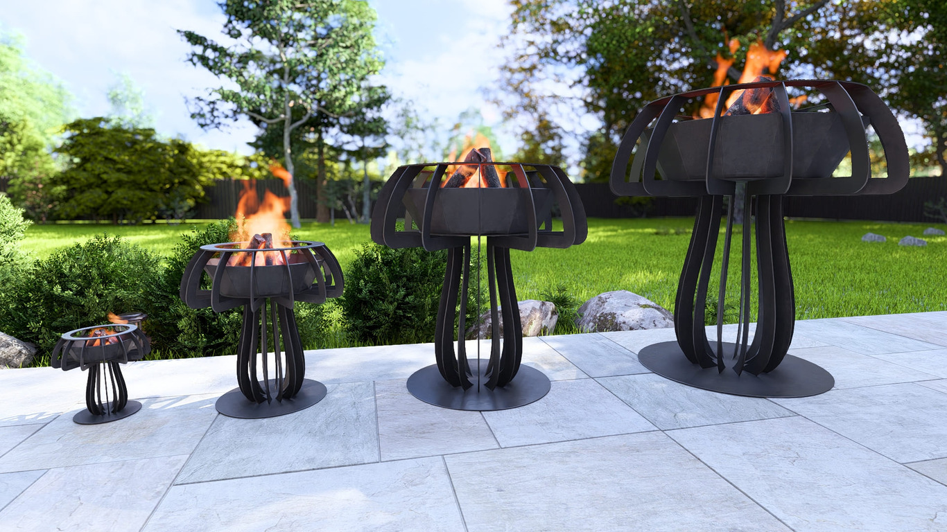 Mushroom Fire Pit Four Sizes. DXF, SVG files for plasma, laser cutting. Фото 4