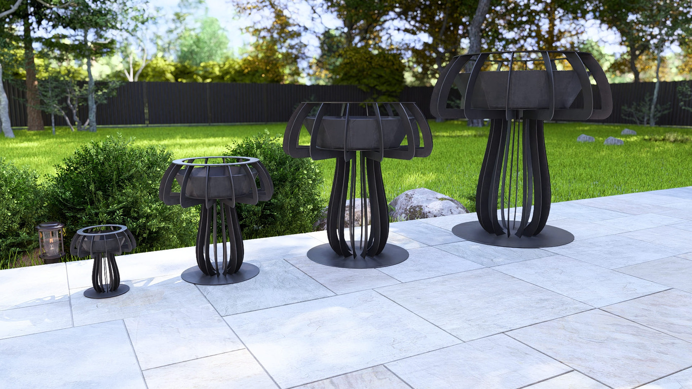 Mushroom Fire Pit Four Sizes. DXF, SVG files for plasma, laser cutting. Фото 5