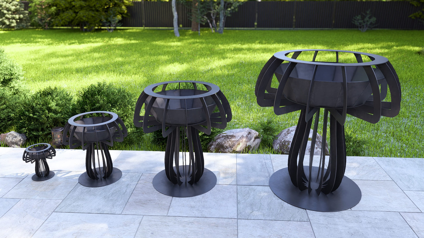 Mushroom Fire Pit Four Sizes. DXF, SVG files for plasma, laser cutting. Фото 6