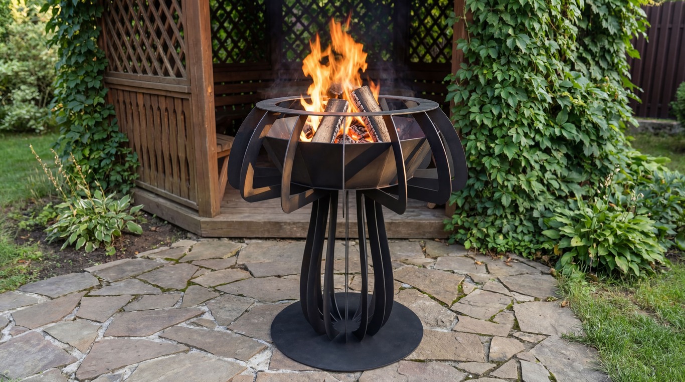 Mushroom Fire Pit Four Sizes. DXF, SVG files for plasma, laser cutting. Фото 9
