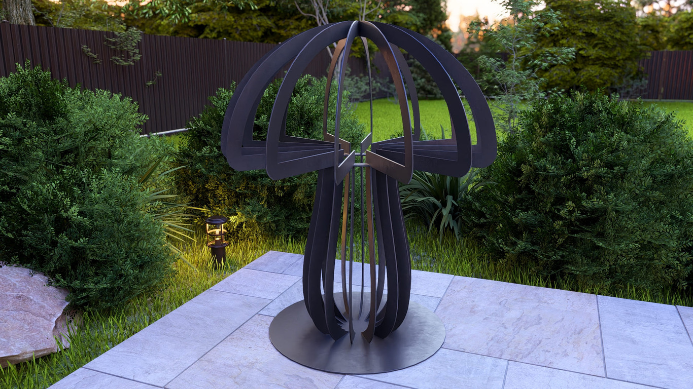 Mushroom 48" Garden Decor. DXF, SVG files for plasma, laser cutting. Home Backyard Decoration. Фото 2