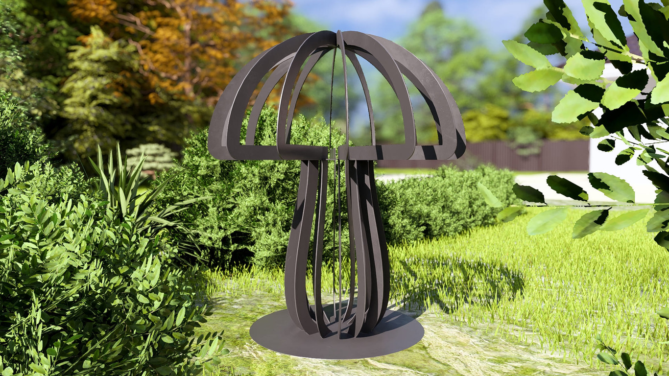 Mushroom 48" Garden Decor. DXF, SVG files for plasma, laser cutting. Home Backyard Decoration. Фото 5