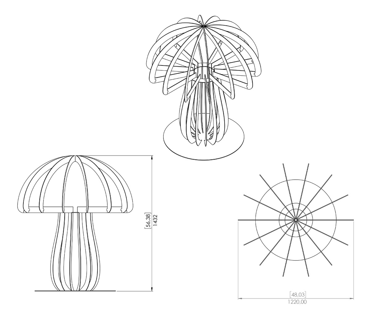 Mushroom 48" Garden Decor. DXF, SVG files for plasma, laser cutting. Home Backyard Decoration. Фото 13