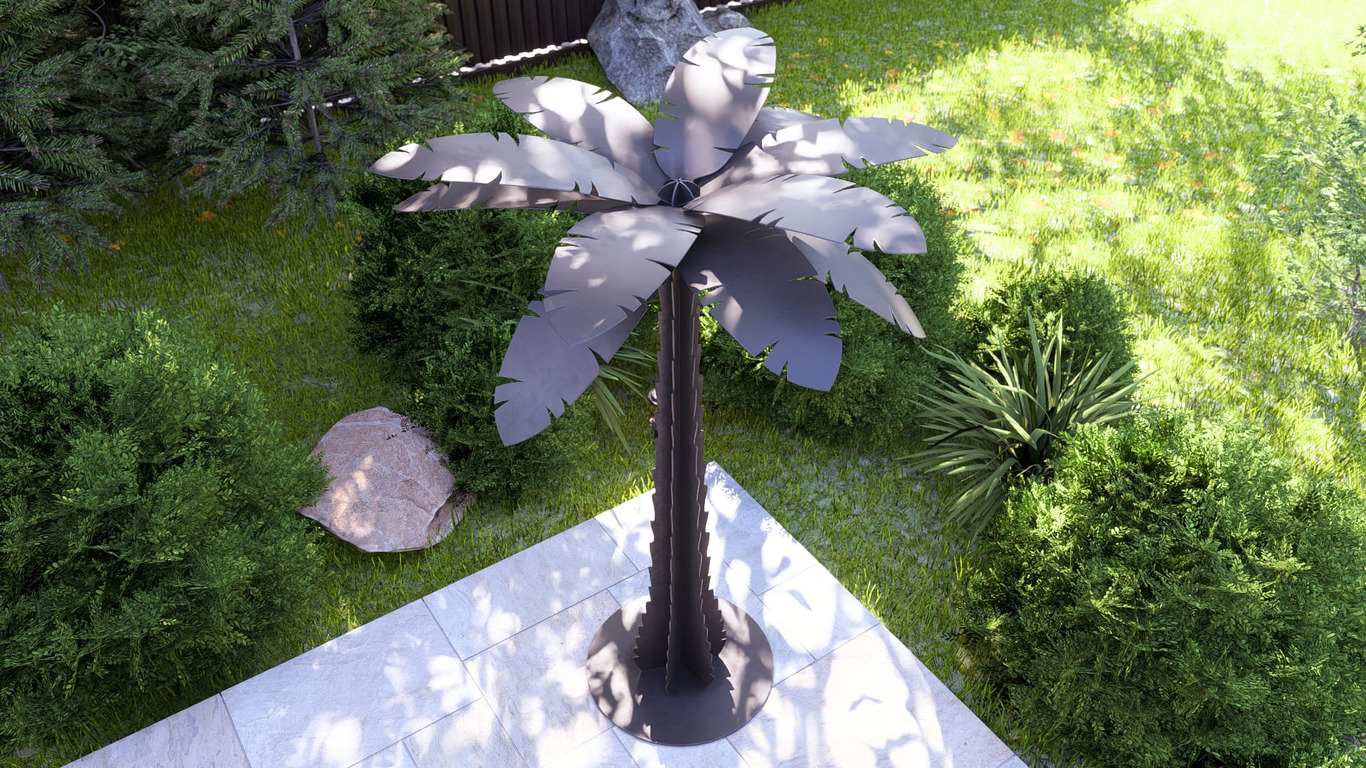 Palm 96" Garden Decor. DXF, SVG files for plasma, laser cutting. Home Backyard Decoration. Фото 9