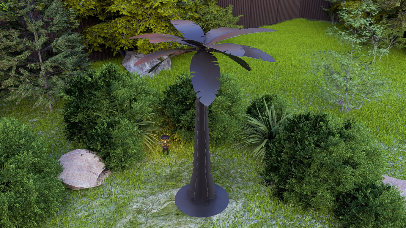 Palm 96" Garden Decor. DXF, SVG files for plasma, laser cutting. Home Backyard Decoration. Фото 7