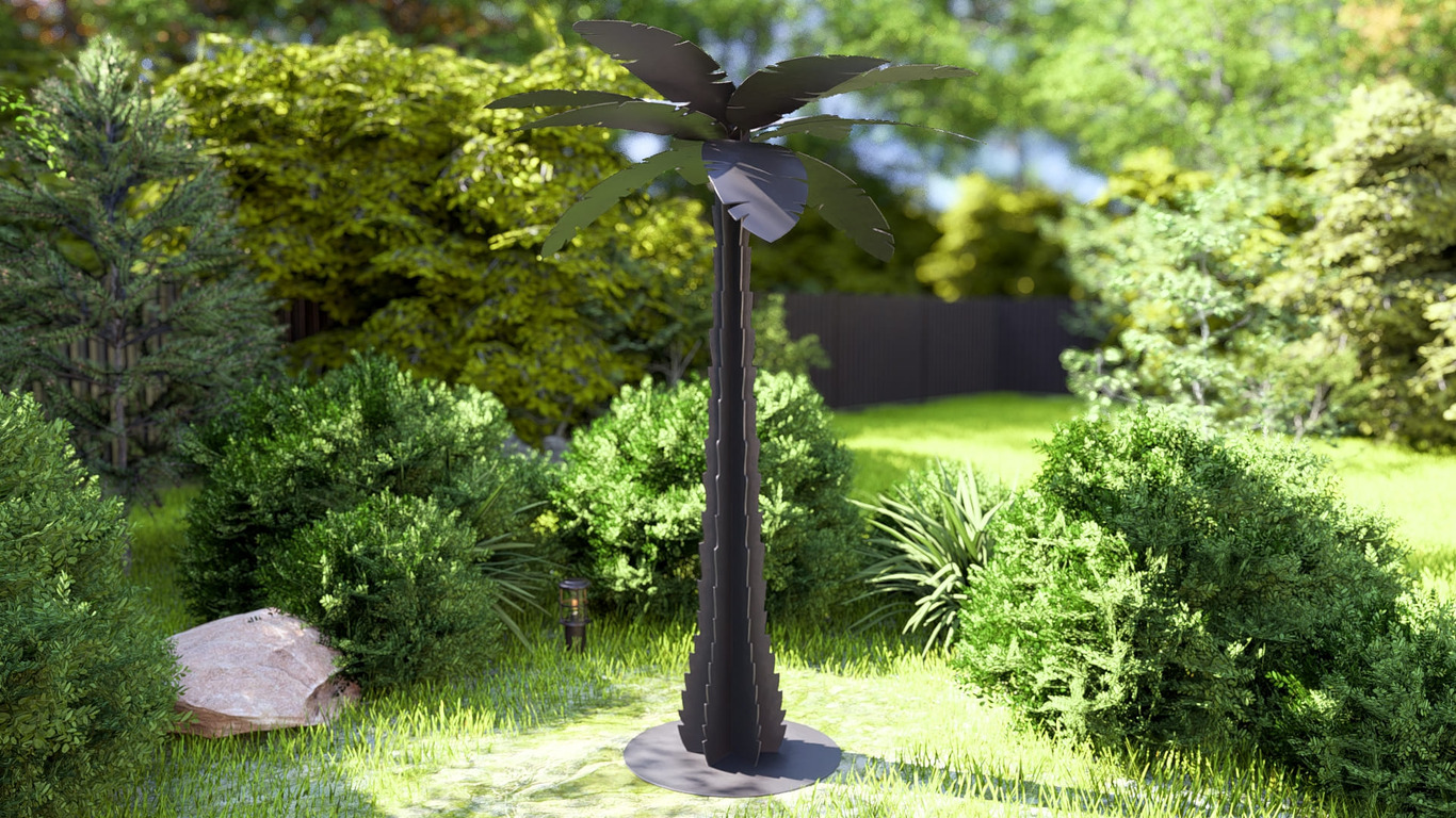 Palm 96" Garden Decor. DXF, SVG files for plasma, laser cutting. Home Backyard Decoration. Фото 6