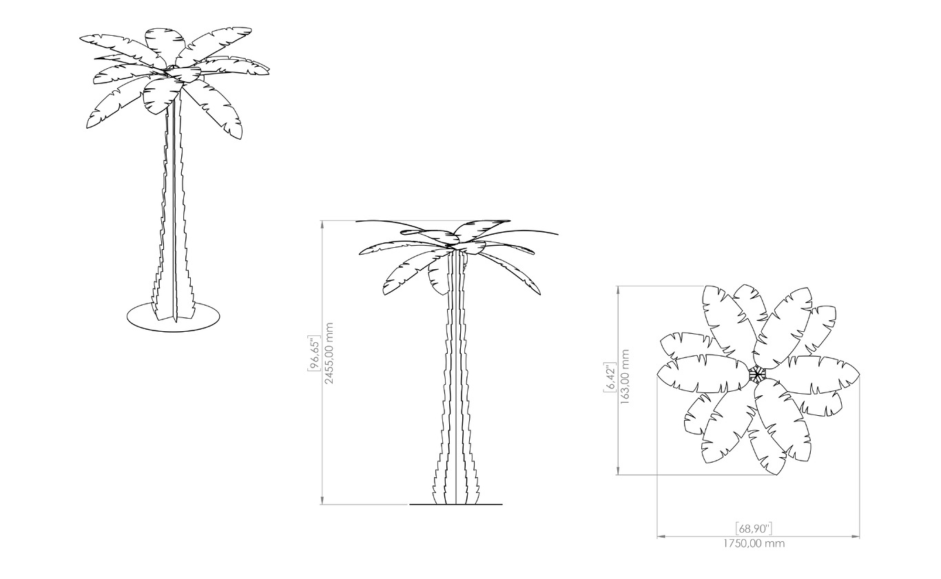 Palm 96" Garden Decor. DXF, SVG files for plasma, laser cutting. Home Backyard Decoration. Фото 11
