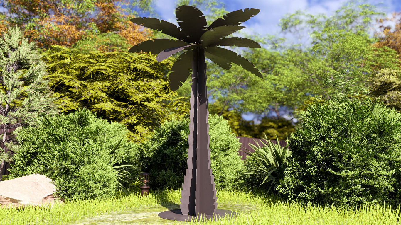 Palm 75" Garden Decor. DXF, SVG files for plasma, laser cutting. Home Backyard Decoration. Фото 4