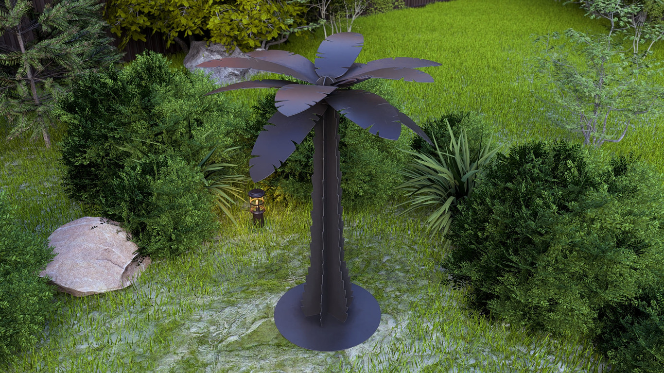 Palm 75" Garden Decor. DXF, SVG files for plasma, laser cutting. Home Backyard Decoration. Фото 5