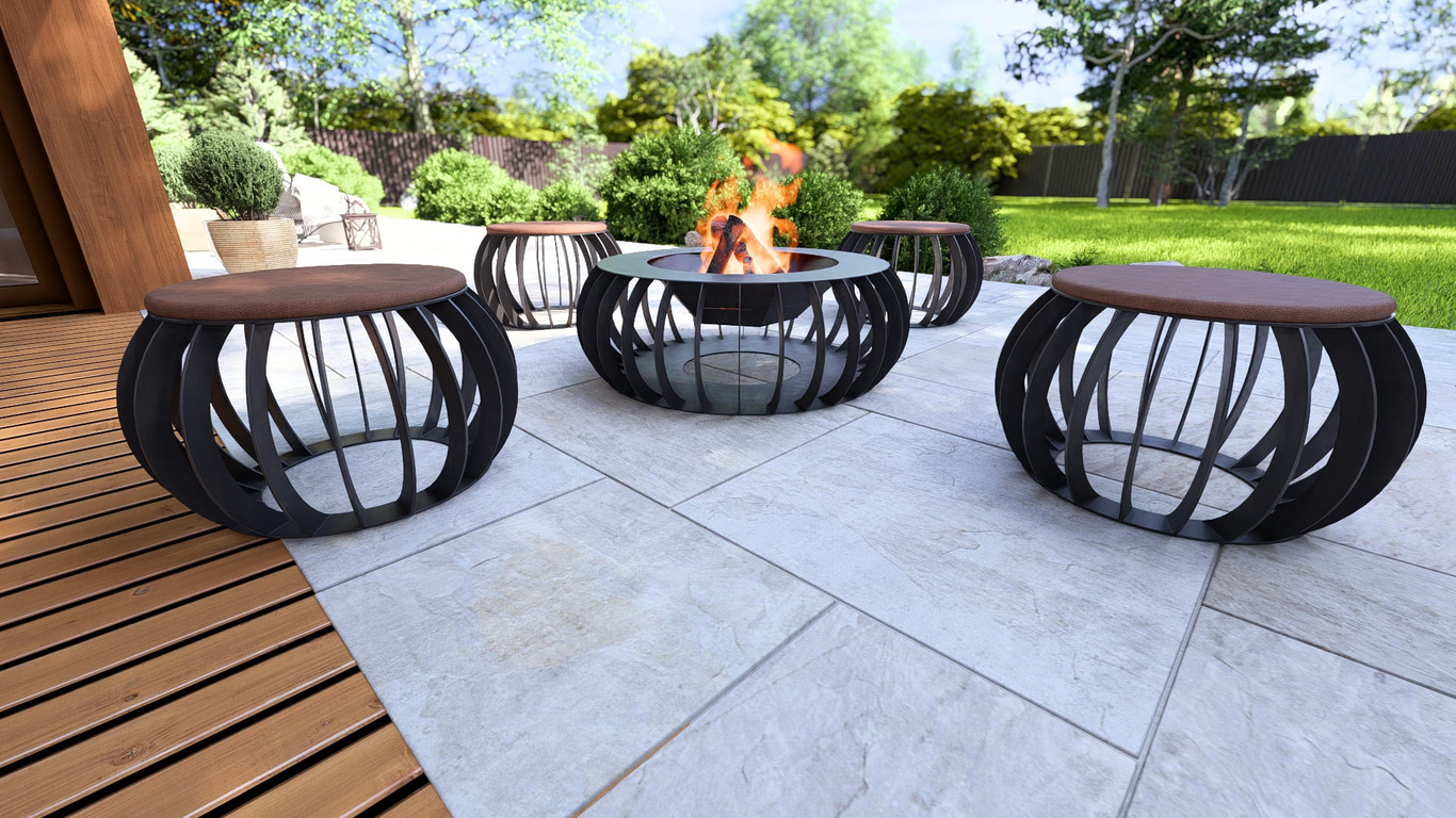 Round Fire Pit with Stools. DXF, SVG files for laser, plasma cutting. Фото 8