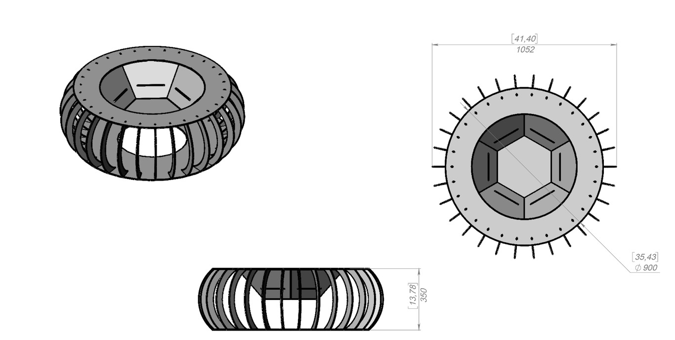 Round Fire Pit with Stools. DXF, SVG files for laser, plasma cutting. Фото 21
