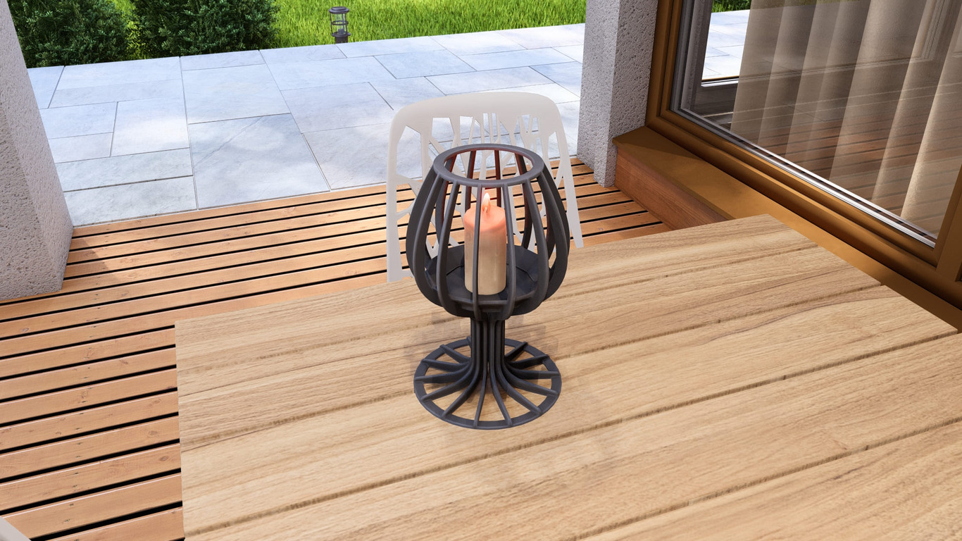 Wine glass Candle Holder. DXF, SVG files for plasma, laser cutting. Сandlestick. Фото 5