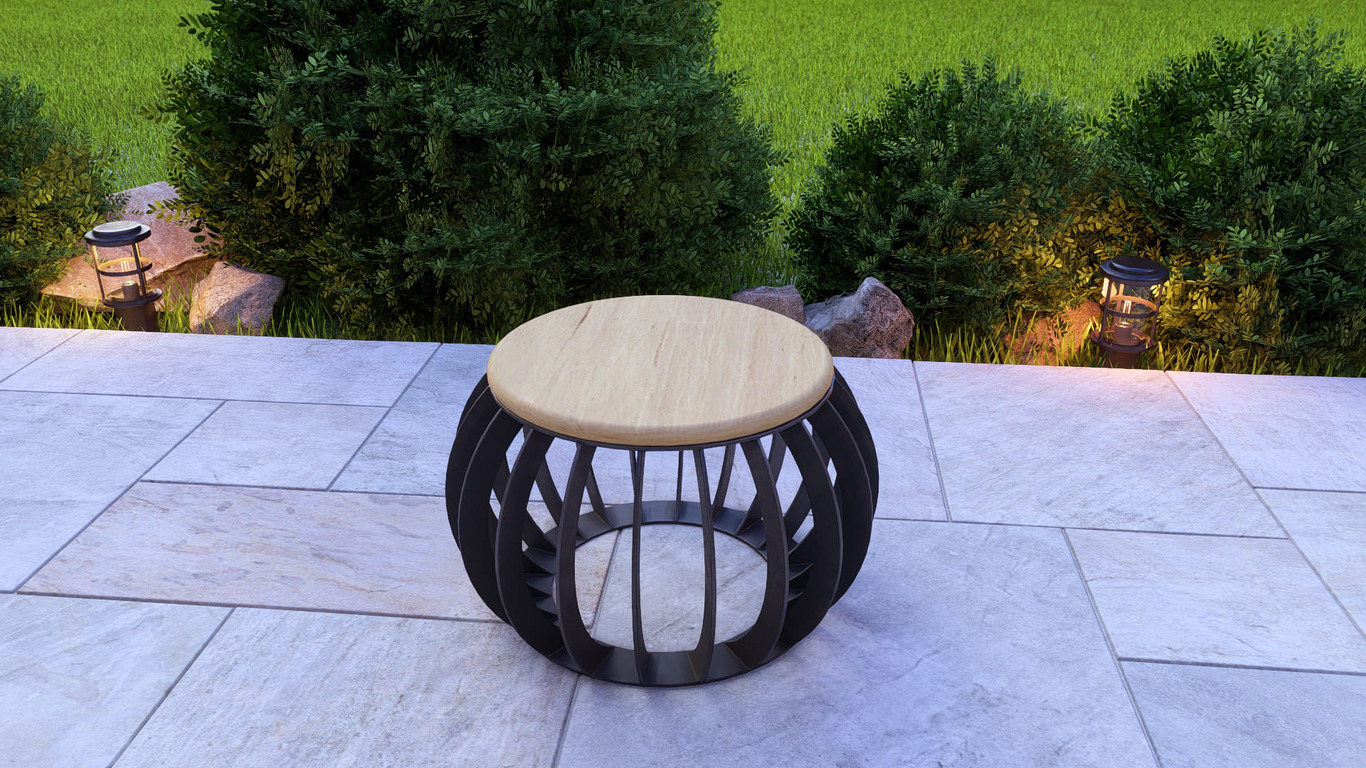Round Stool. DXF, SVG files for laser, plasma cutting. Backyard Decoration. Фото 2