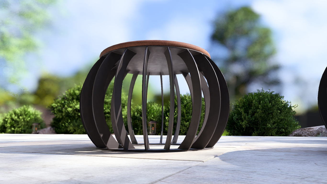 Round Stool. DXF, SVG files for laser, plasma cutting. Backyard Decoration. Фото 8