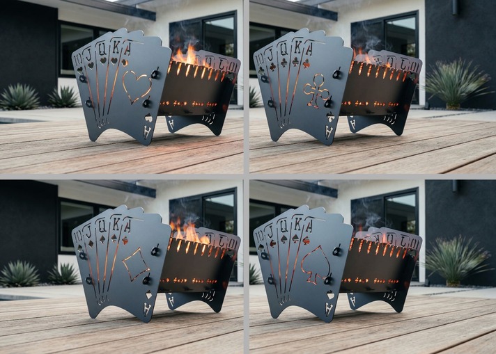 Royal Flush Fire Pit Grill Collection (4 Types). DXF files for laser, plasma cutting