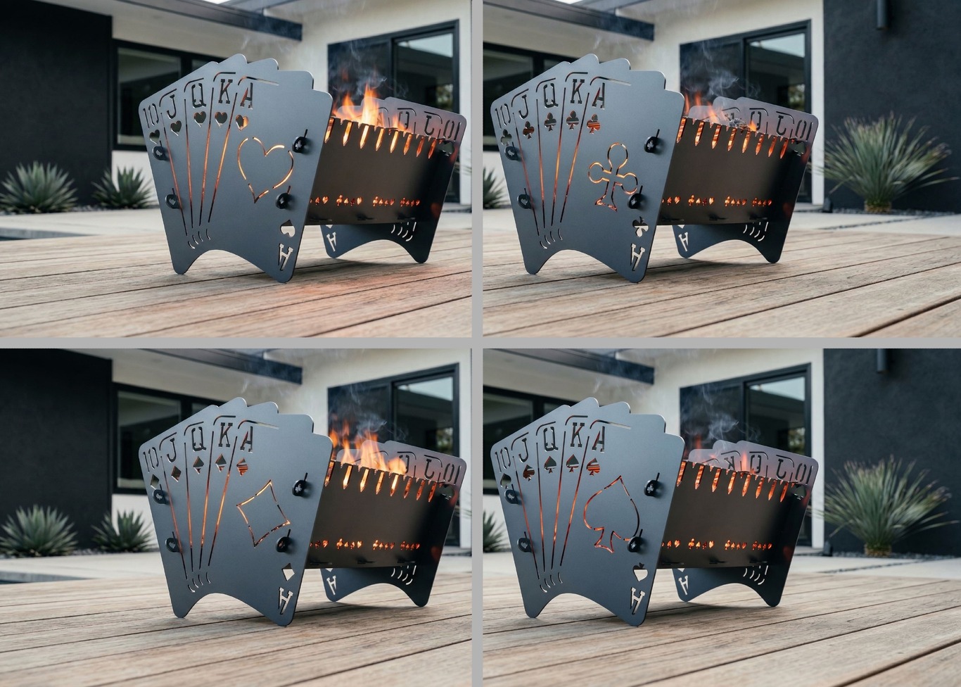 Royal Flush Fire Pit Grill Collection (4 Types). DXF files for laser, plasma cutting