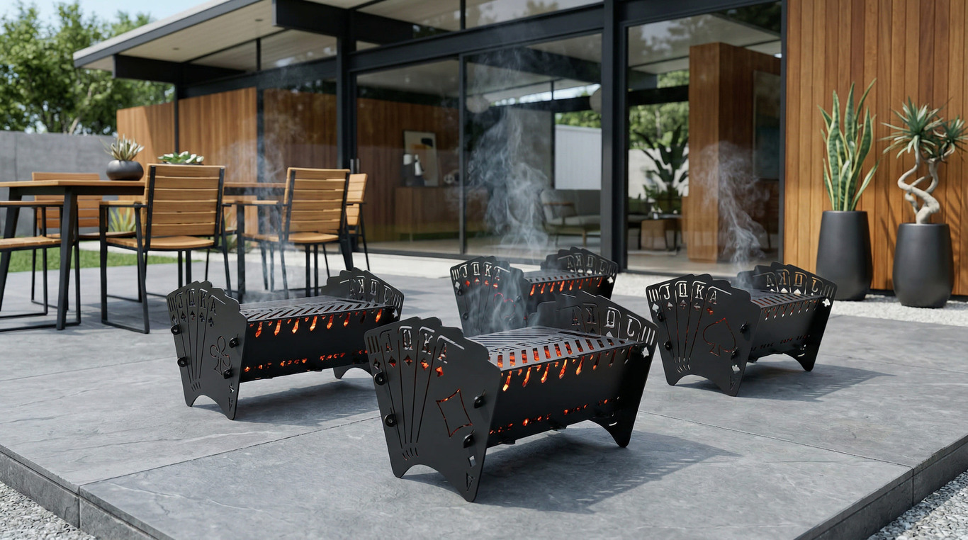 Royal Flush Fire Pit Grill Collection (4 Types). DXF files for laser, plasma cutting. Фото 2
