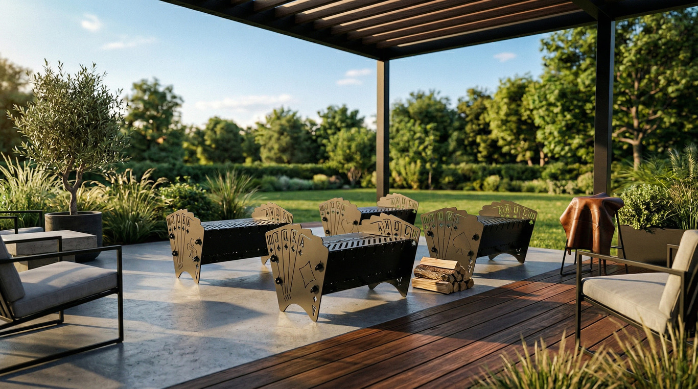 Royal Flush Fire Pit Grill Collection (4 Types). DXF files for laser, plasma cutting. Фото 4