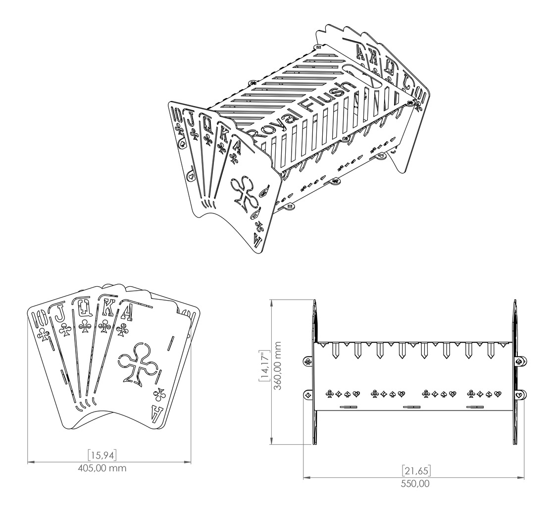 Royal Flush Fire Pit Grill Collection (4 Types). DXF files for laser, plasma cutting. Фото 22