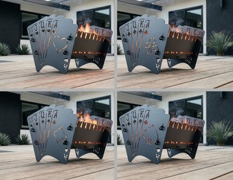 Royal Flush Fire Pit Grill Collection (4 Types). DXF files for laser, plasma cutting
