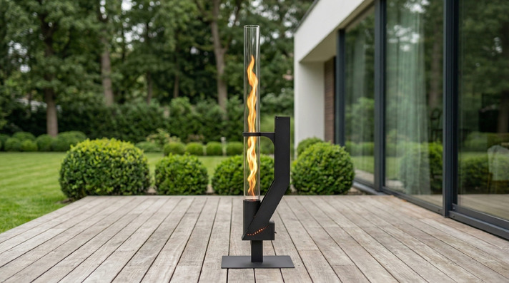 Wood Pellet Patio Heater. DXF files for laser, plasma cutting. Glass Tube Rocket Stove for Outdoor