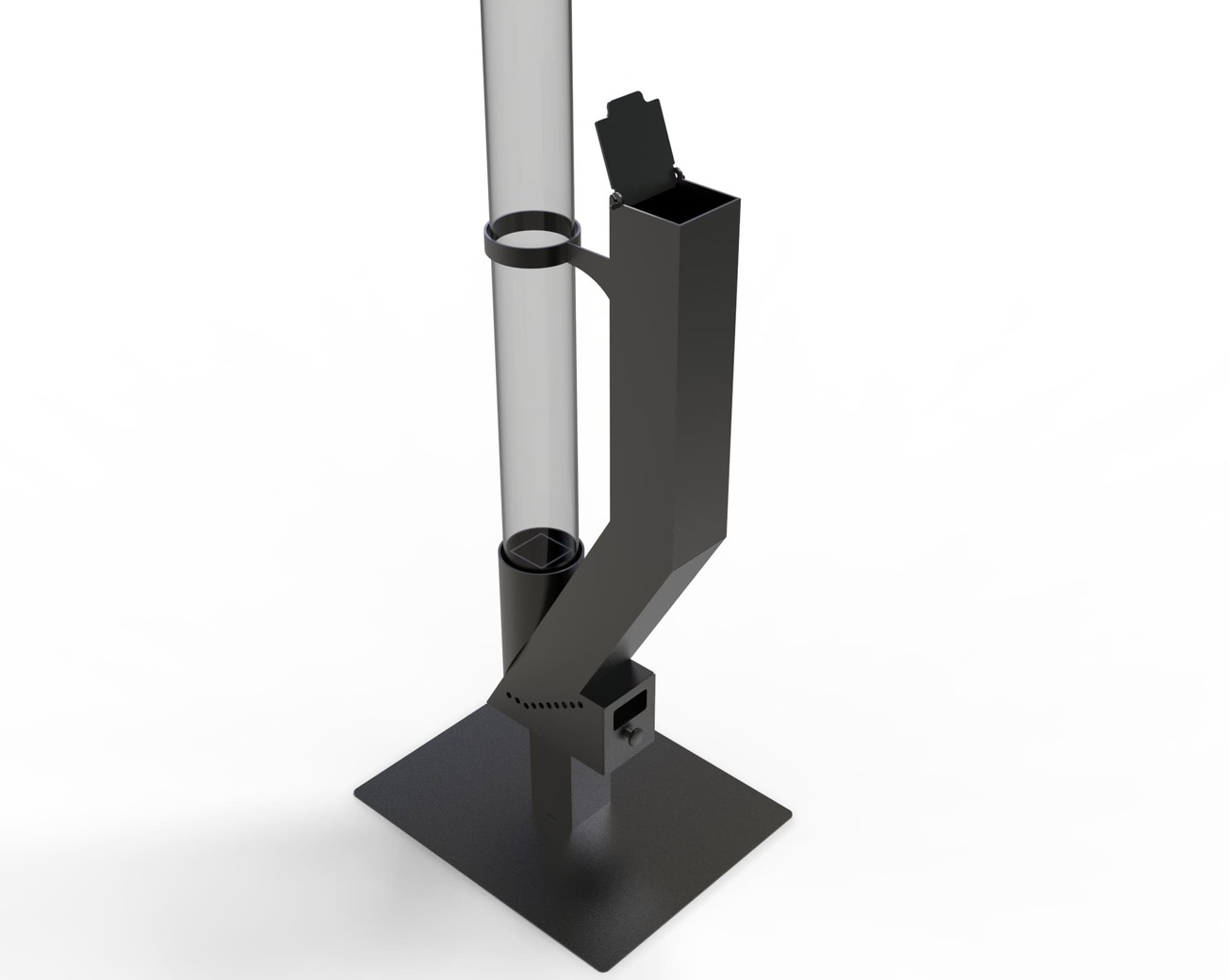 Wood Pellet Patio Heater. DXF files for laser, plasma cutting. Glass Tube Rocket Stove for Outdoor. Фото 13