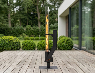 Wood Pellet Patio Heater. DXF files for laser, plasma cutting. Glass Tube Rocket Stove for Outdoor