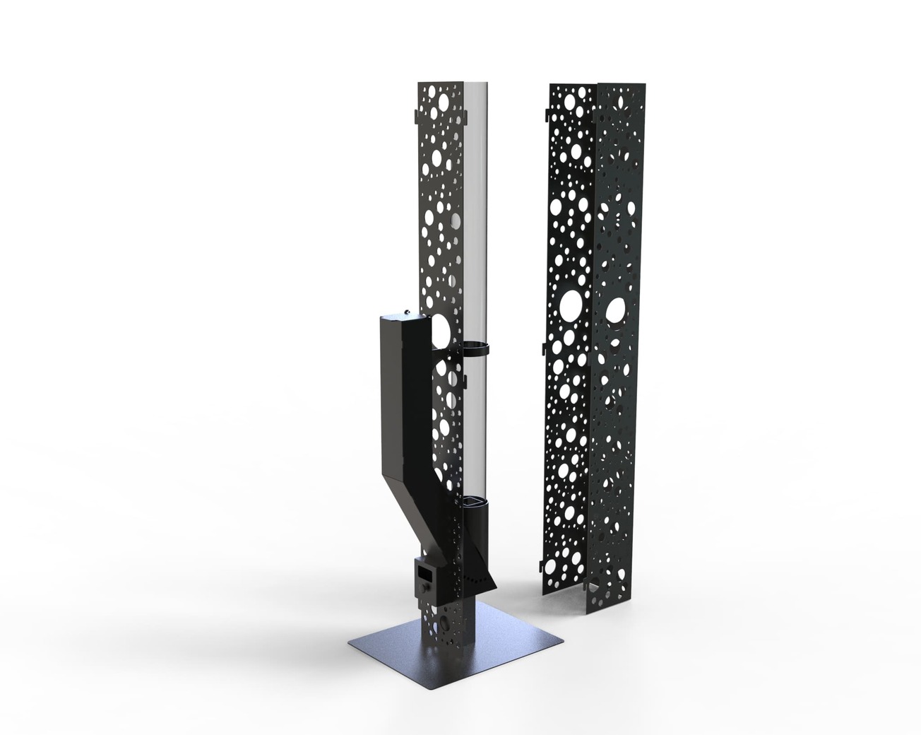 Bubbles Outdoor Pellet Torch. DXF files for laser, plasma cutting. Patio Heater with Glass Tube Flame. Фото 15