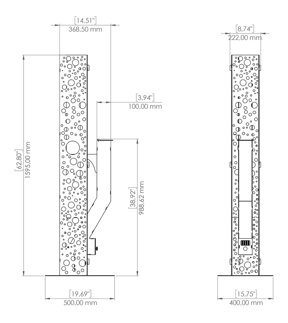 Bubbles Outdoor Pellet Torch. DXF files for laser, plasma cutting. Patio Heater with Glass Tube Flame. Фото 18