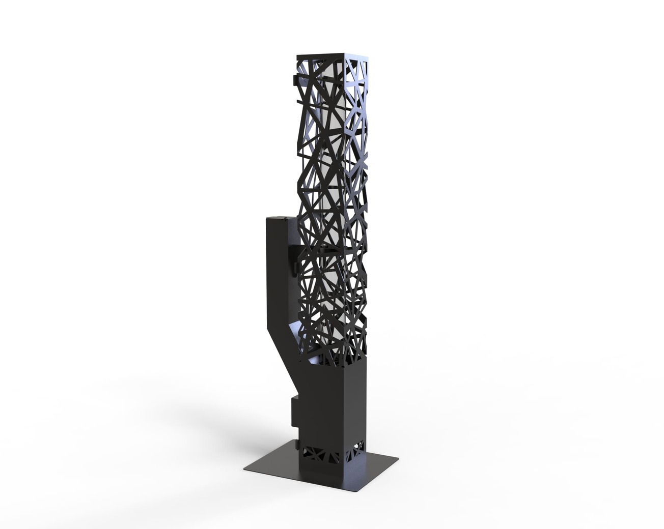 Abstraction Pellet Fire Tower. DXF files for laser, plasma cutting. Wood pellet patio heater for Garden. Фото 3
