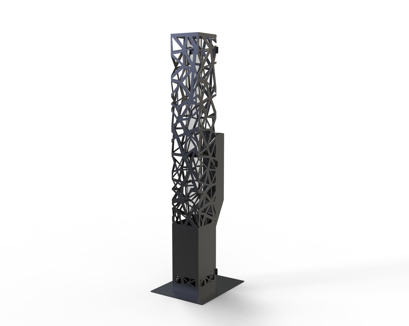 Abstraction Pellet Fire Tower. DXF files for laser, plasma cutting. Wood pellet patio heater for Garden. Фото 5