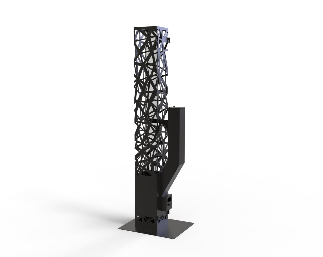 Abstraction Pellet Fire Tower. DXF files for laser, plasma cutting. Wood pellet patio heater for Garden. Фото 7