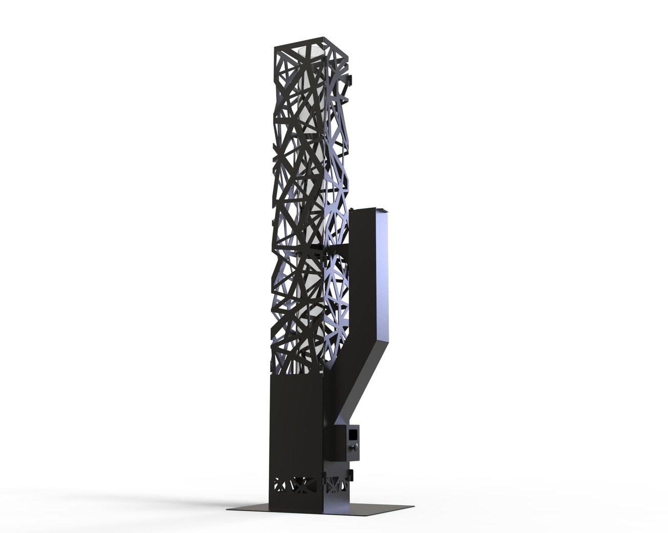 Abstraction Pellet Fire Tower. DXF files for laser, plasma cutting. Wood pellet patio heater for Garden. Фото 8
