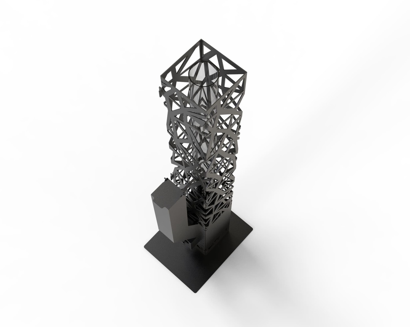 Abstraction Pellet Fire Tower. DXF files for laser, plasma cutting. Wood pellet patio heater for Garden. Фото 9