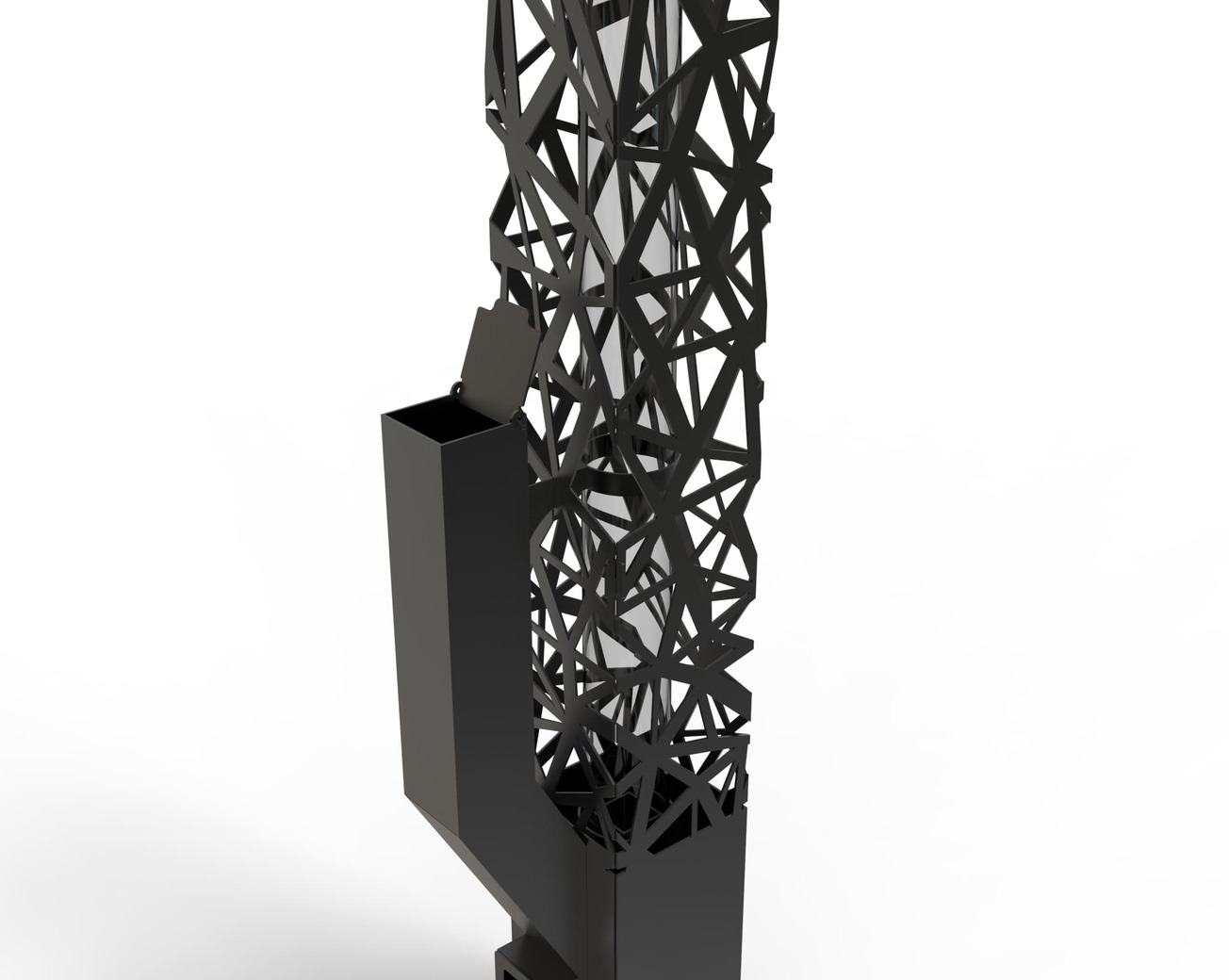 Abstraction Pellet Fire Tower. DXF files for laser, plasma cutting. Wood pellet patio heater for Garden. Фото 11
