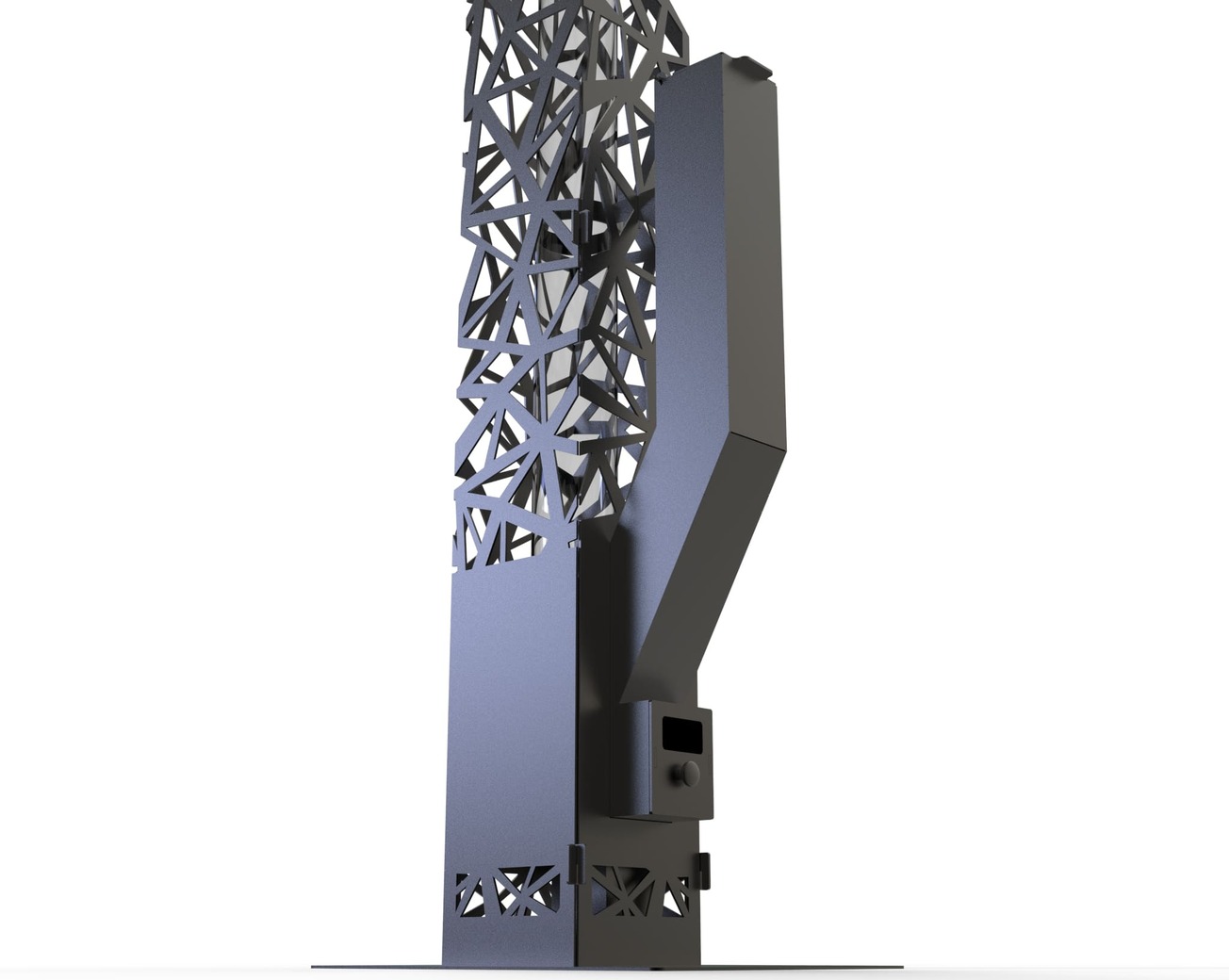 Abstraction Pellet Fire Tower. DXF files for laser, plasma cutting. Wood pellet patio heater for Garden. Фото 10