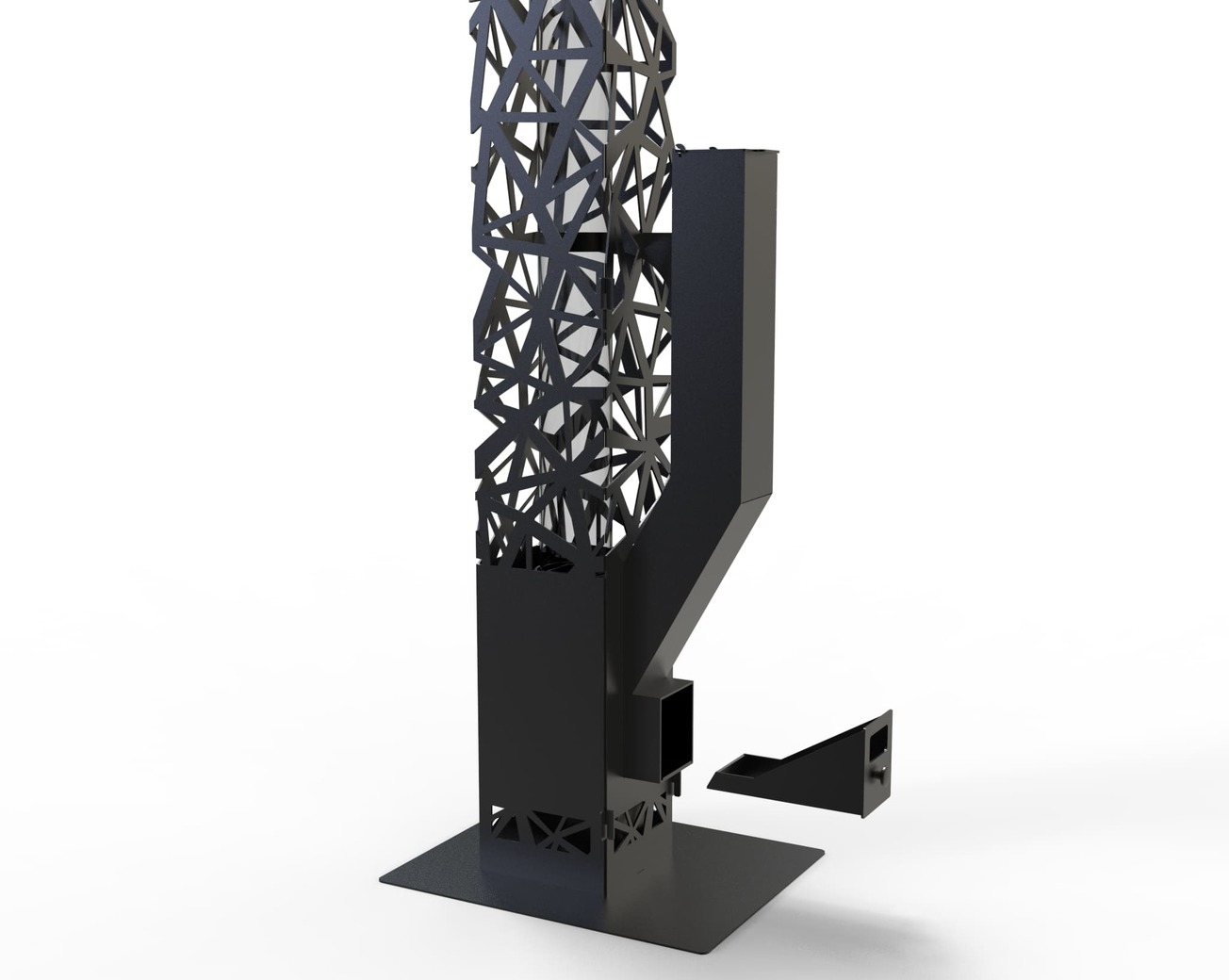 Abstraction Pellet Fire Tower. DXF files for laser, plasma cutting. Wood pellet patio heater for Garden. Фото 12