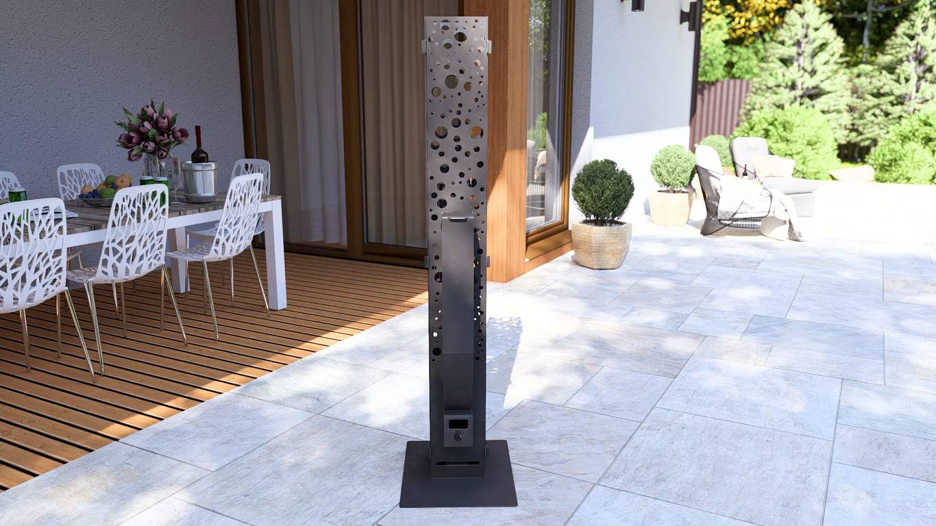 Bubbles Wood Pellet Patio Heater. DXF, SVG files for plasma, laser cutting. Glass Tube Rocket Stove for Outdoor. Фото 8