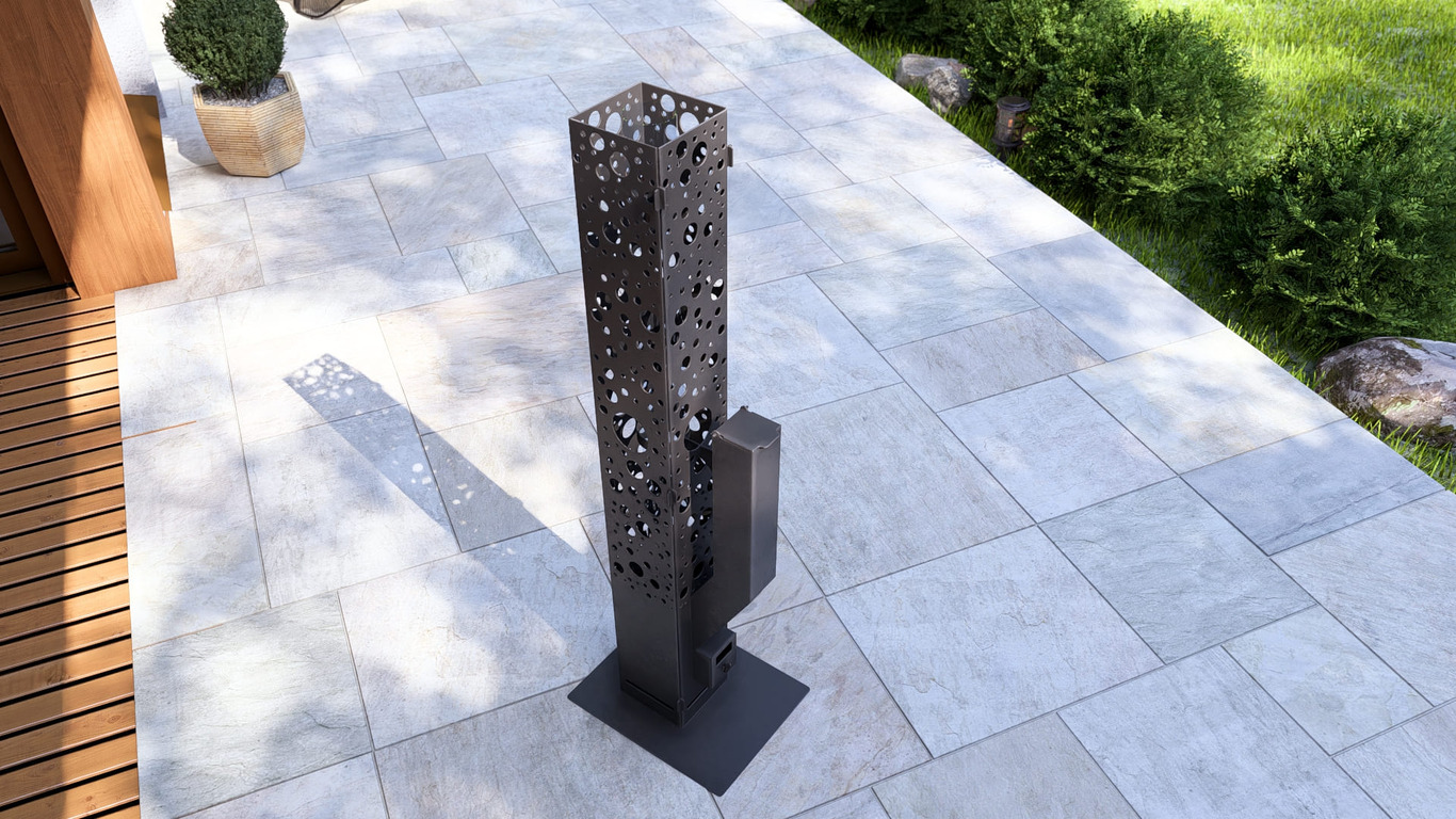 Bubbles Wood Pellet Patio Heater. DXF, SVG files for plasma, laser cutting. Glass Tube Rocket Stove for Outdoor. Фото 10