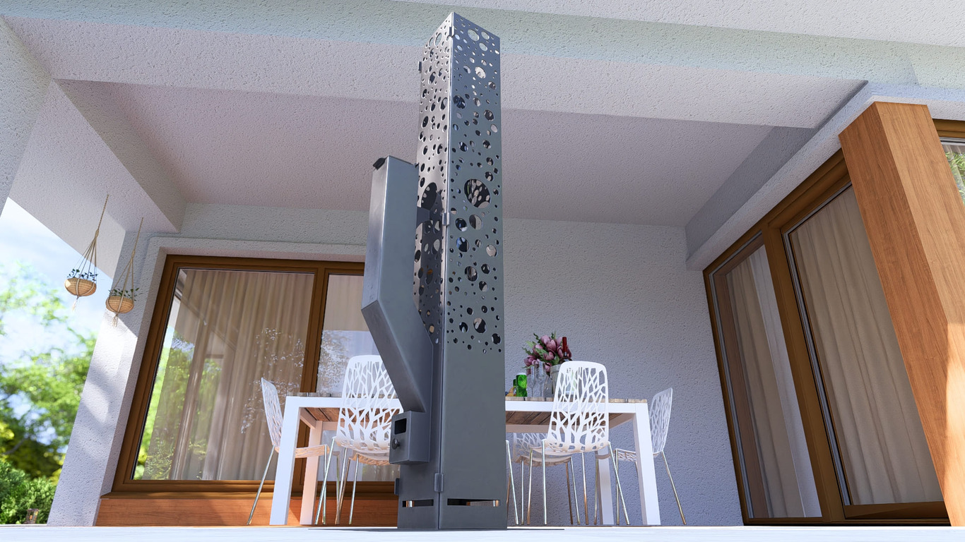 Bubbles Wood Pellet Patio Heater. DXF, SVG files for plasma, laser cutting. Glass Tube Rocket Stove for Outdoor. Фото 12